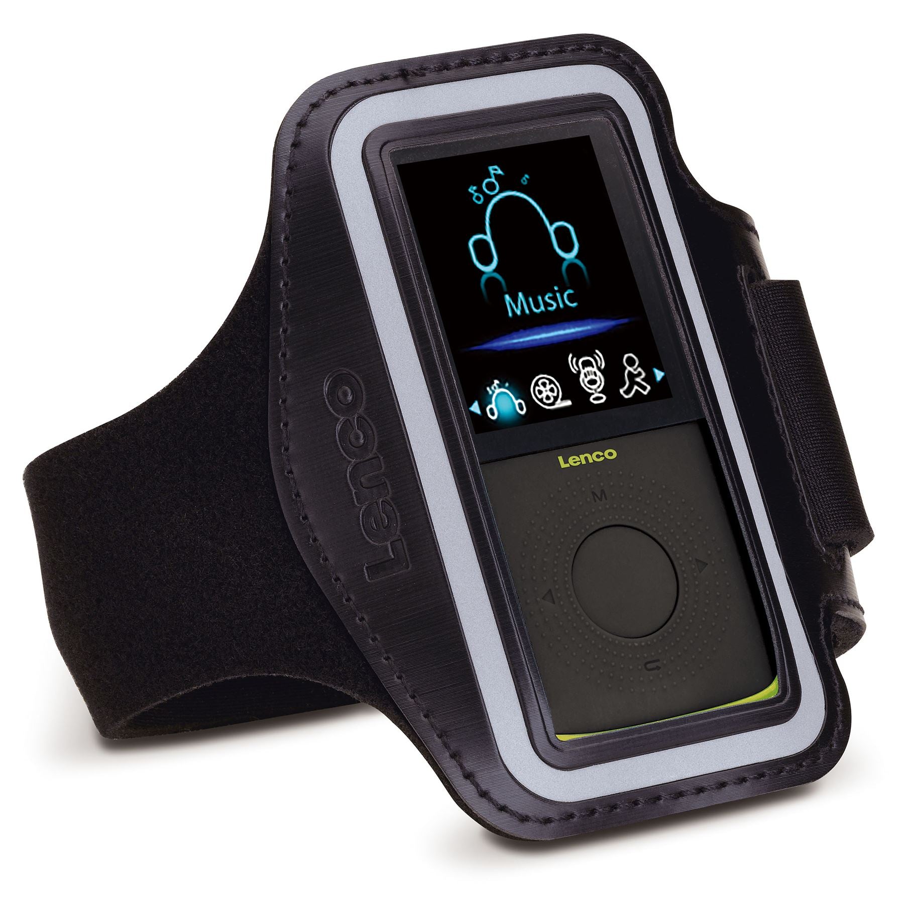 Lenco Sports MP3/4 Player with Pedometer |Wristband | 4GB | Micro SD Card Expansion | Lime