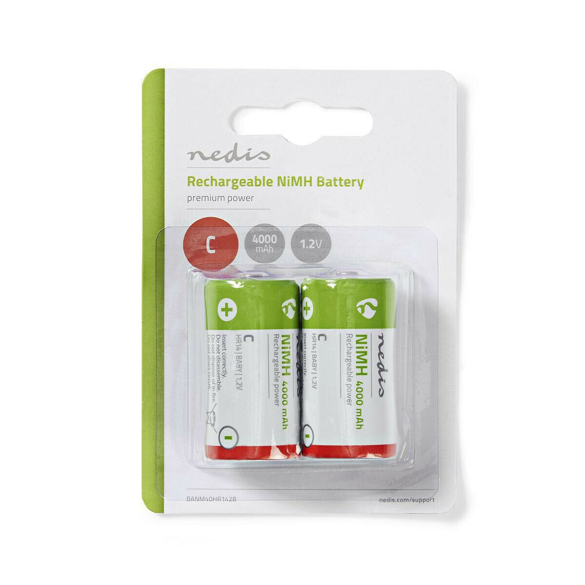 Nedis C Rechargeable NiMH Battery | 1.2 V DC | 4000 mAh | Precharged | 2-Pack | HR14