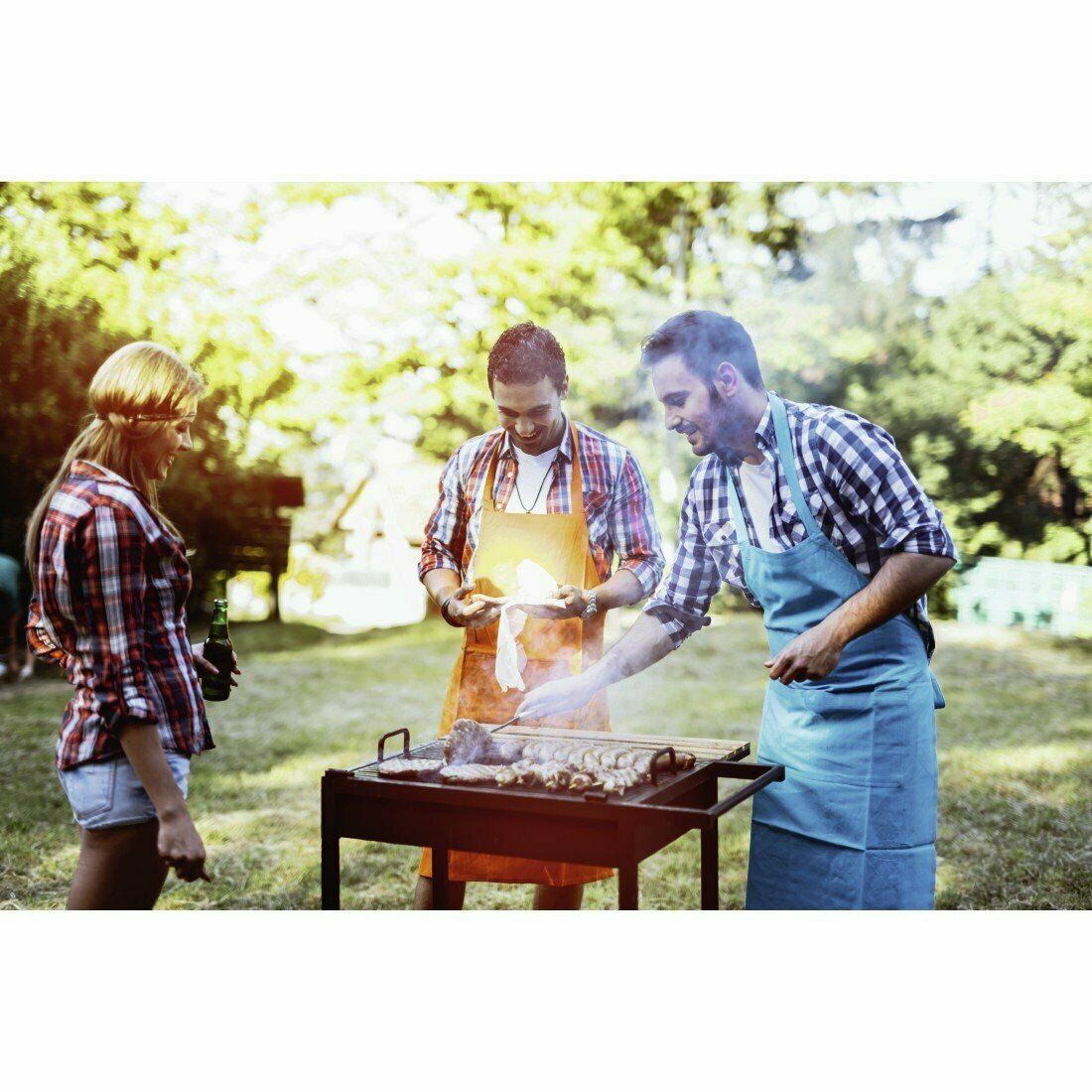 Xavax Barbecue Skewer Set, made of stainless steel, with rack, 5 pieces