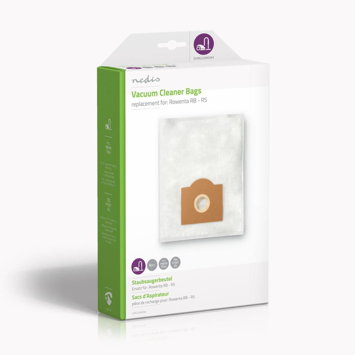 Nedis Vacuum Cleaner Bag | 4 pcs | Synthetic | Most sold for: Rowenta RB - RS | White