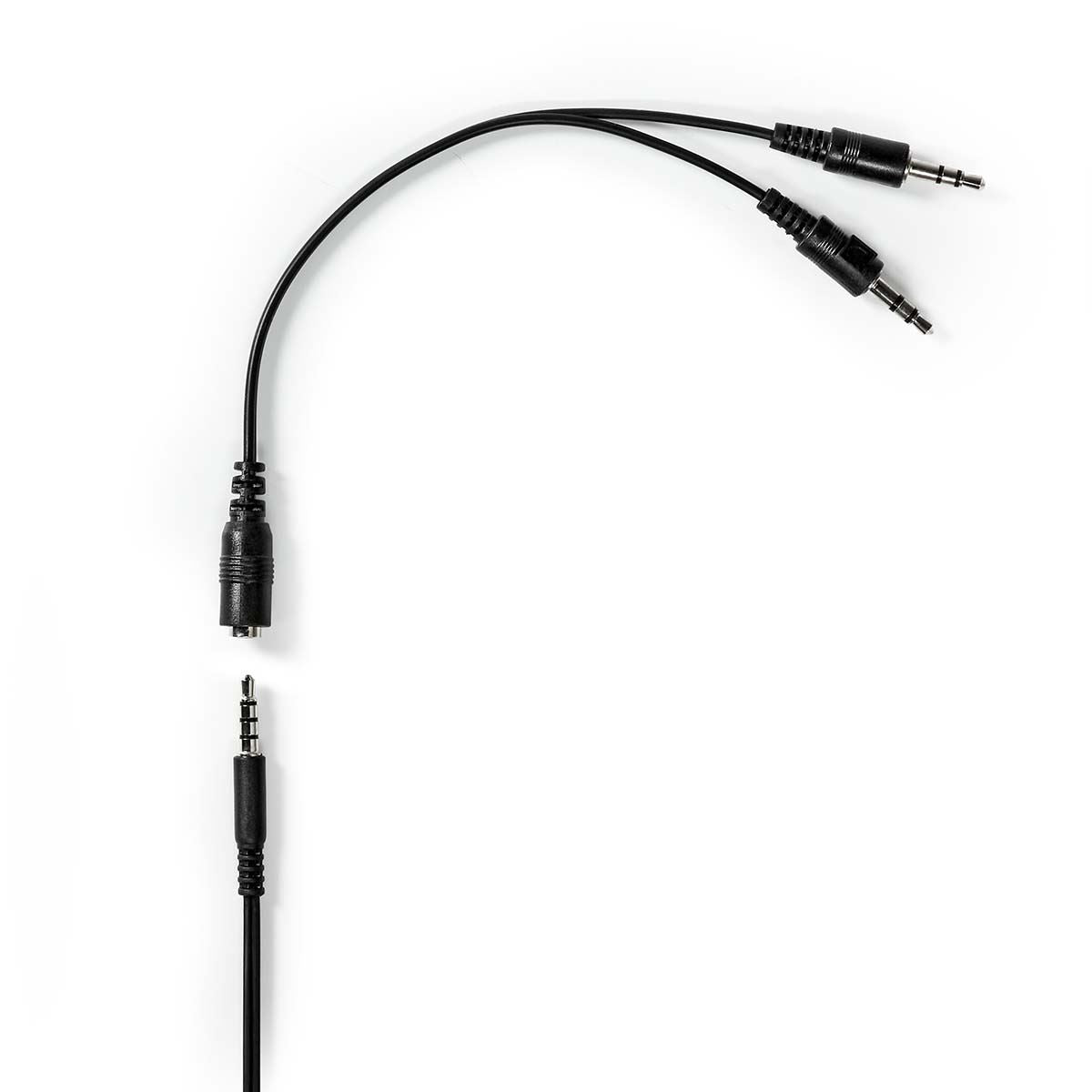 Nedis PC Headset | Over-Ear | Stereo | 1x 3.5 mm / 2x 3.5 mm | Fold-Away Microphone | Black