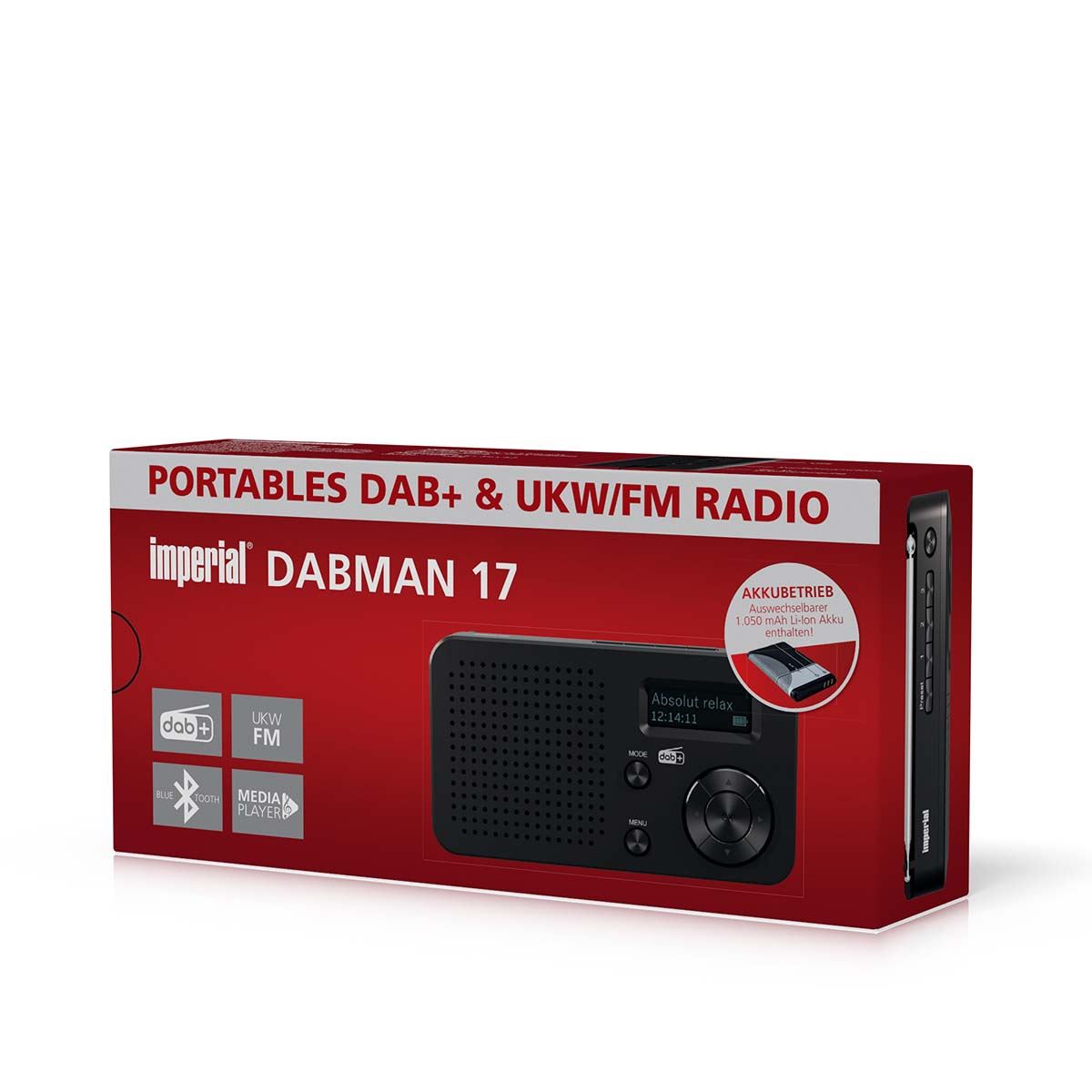 Imperial DABMAN 17 portable DAB+/FM radio with Bluetooth Black