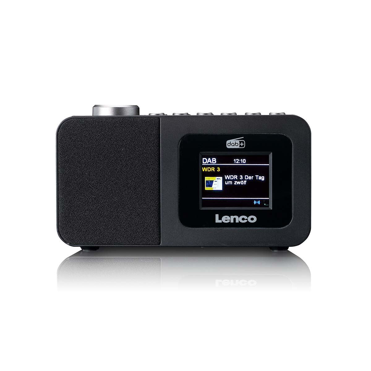 Lenco DAB+/FM Radio alarm clock with colour display, sleep timer, and dual alarm function Black