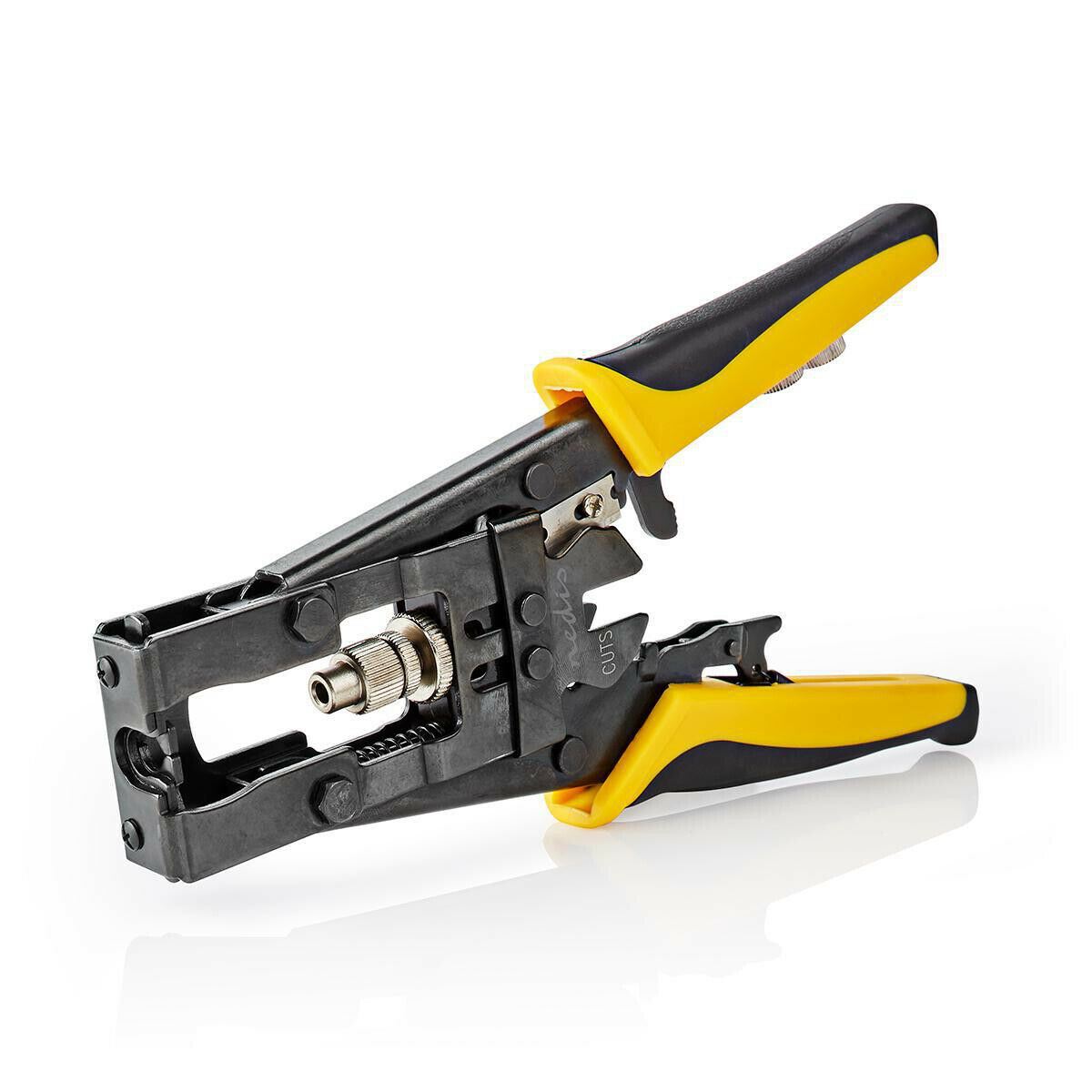 Nedis Antenna Cable Installation Tool | Crimp Plier Tool | Black / Yellow | ABS / Steel