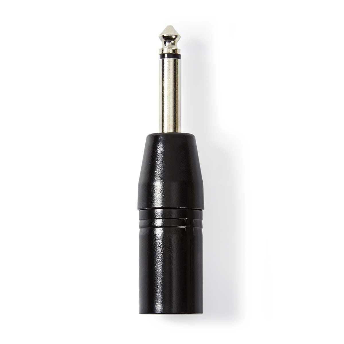 Nedis XLR Adapter | XLR 3-Pin Male | 6.35 mm Male | Nickel Plated | Straight | Metal | Black | 1 pcs | Polybag