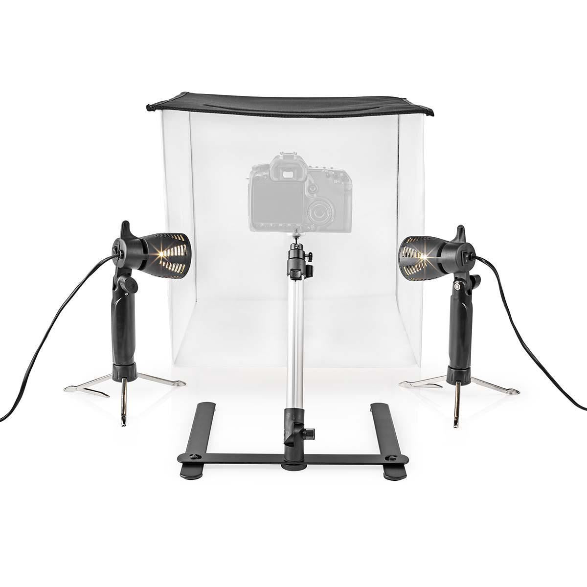 Nedis 40cm Photo Cube Portable Photo Studio Kit | 400 lm | Foldable | Backgrounds included | Travel bag included | Black