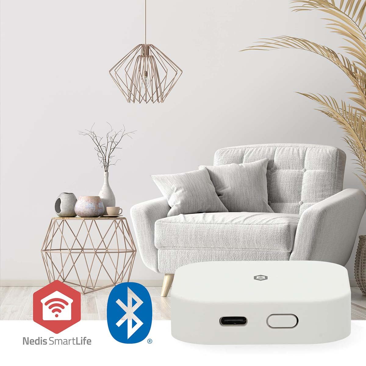 Nedis Pro Smart Zigbee 3.0 / Bluetooth Gateway Bridge WiFi Home Hub Work with Switch and Sensors | USB Powered