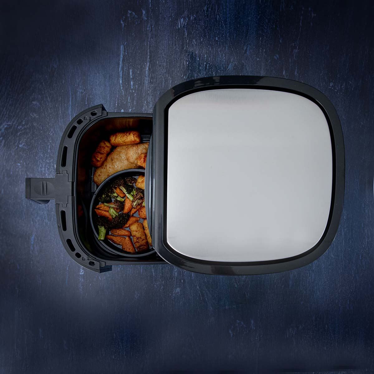 Gastronoma Digital Hot Air Fryer Large XXL 8L with 60 Min Timer, 8 Presets, Includes Cake Barrel, Pizza Pan, Grill Rack - Stainless Steel