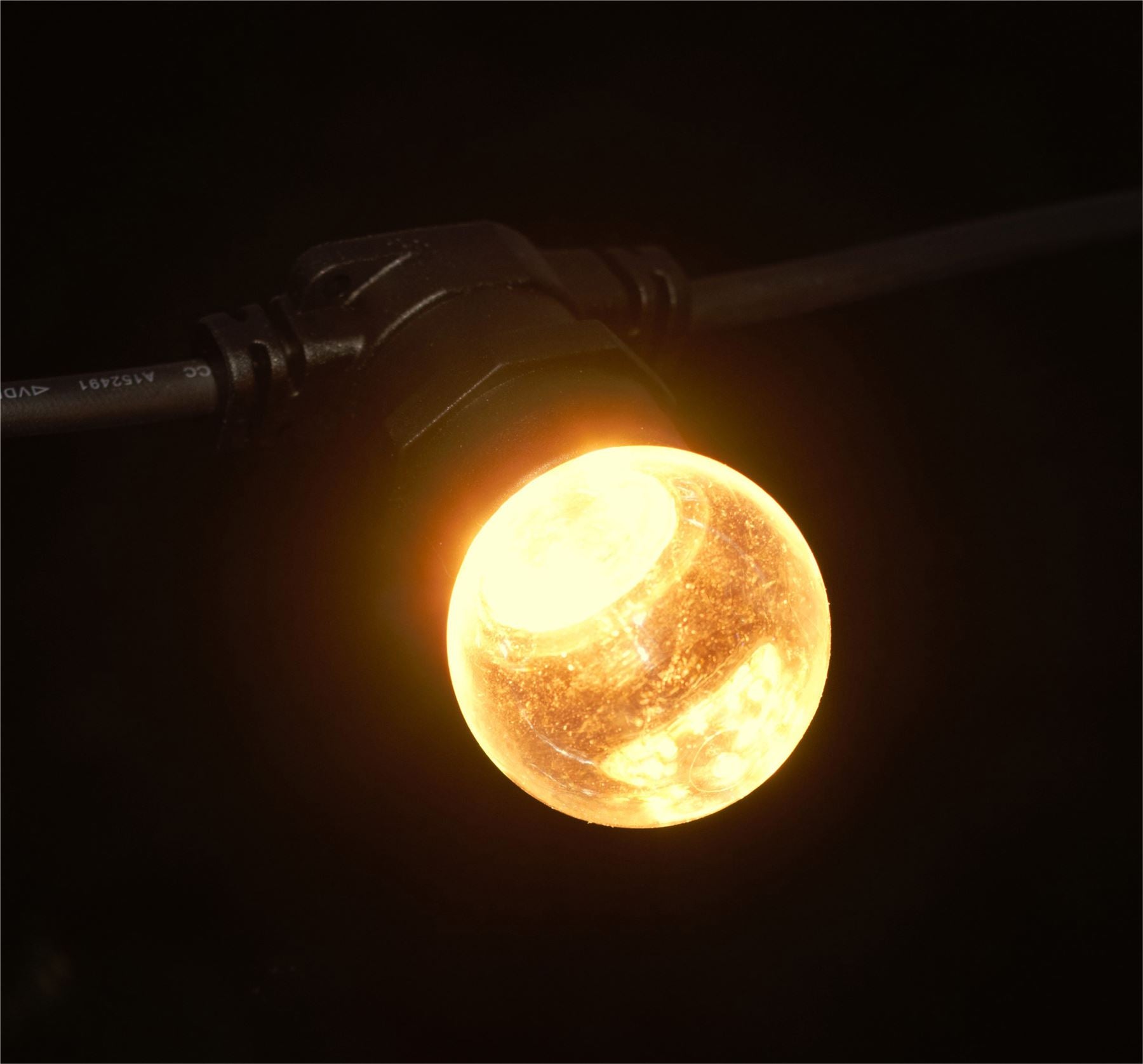 Easy-Connect Festoon 2W Warm White Clear LED Golf Ball Bulb Anti Shatter Polycarbonate G45 E27