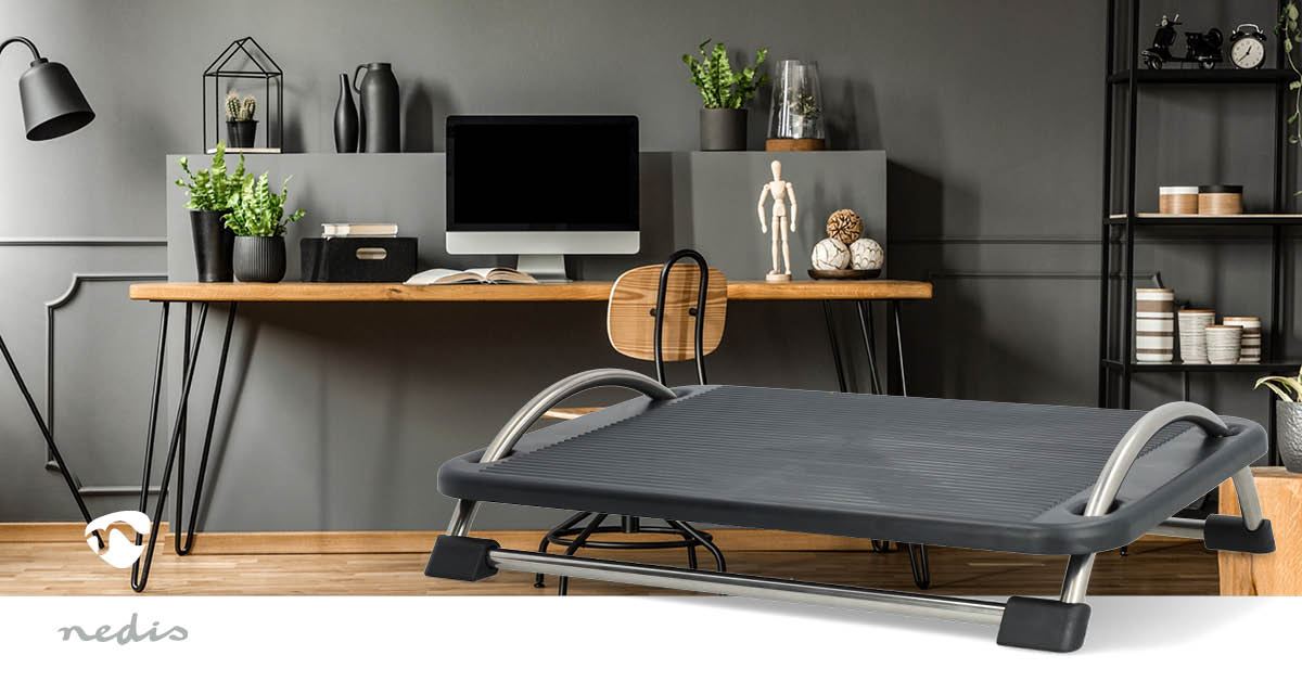 Nedis Feet Rest | Adjustable Angle | Black | Metal / Plastic