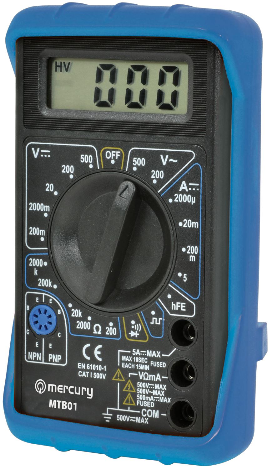 Mercury Digital Multitester Multimeter Test Meter AC DC Volt Amp Continuity Tester