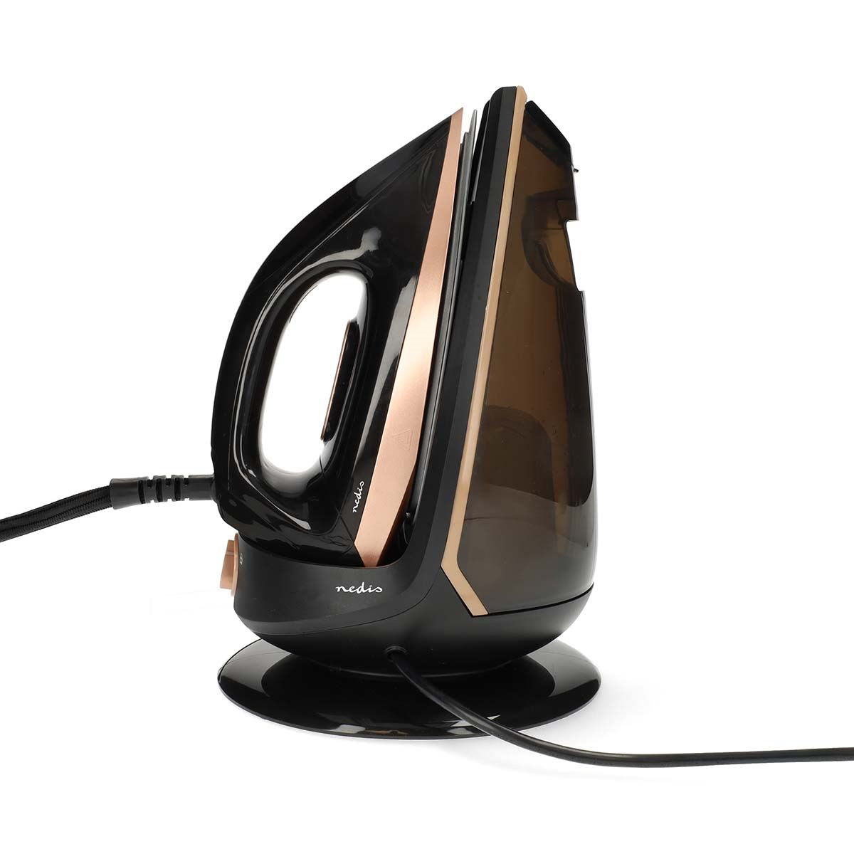 Nedis Steam Generator Iron 2400W, Powerful Fast Heating, Adjustable Steam Control, Vertical Steam Spray Function, 1500ml Connect Water Tank, Stainless Steel Soleplate - Rose Gold