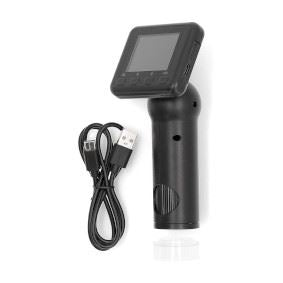 Nedis Handheld Digital Microscope Camera, 2" Tilt LCD Screen, 100x 500x Zoom, 8x Digital Zoom, 6 LED Lights, USB-C, Photo/Video Capture, Battery Powered