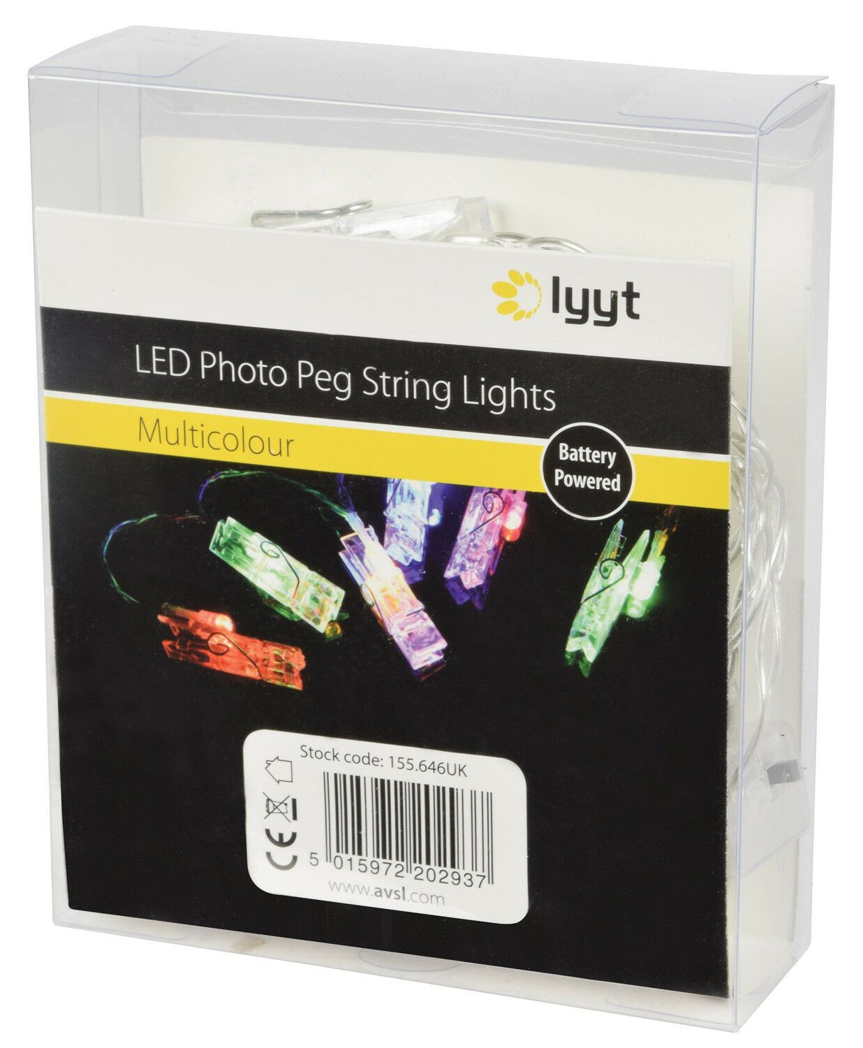 LED Battery Powered Photo Peg String Lights - Multicolour
