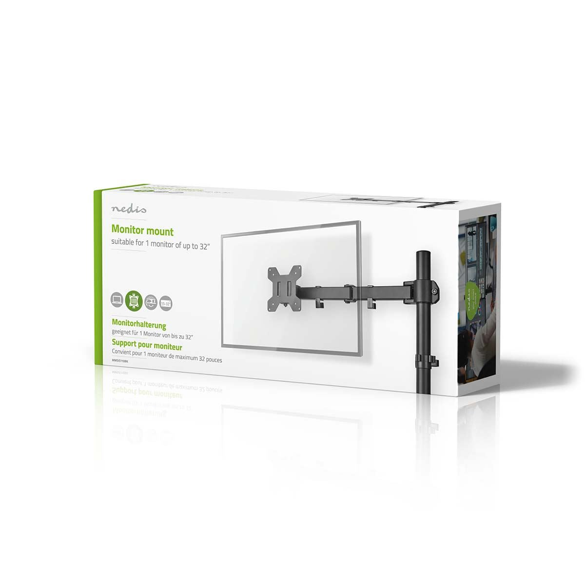 Nedis Desk Monitor Mount | 1 Screen | 15 - 32 " | 75x75 / 100x100 | Full Motion