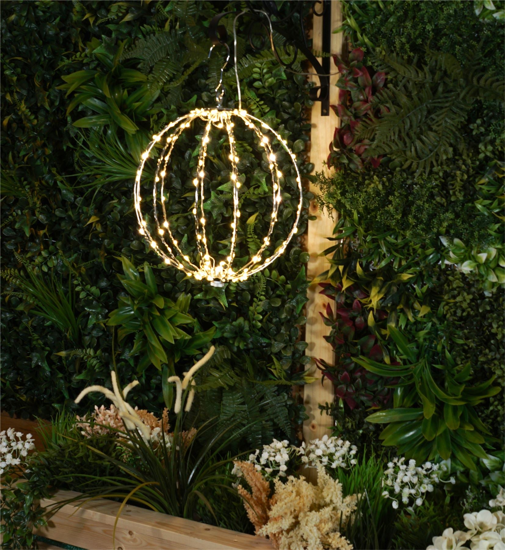 Outdoor 140 LED Copper Gold Hanging Sphere Light with Timer Power Supply and 10m Lead
