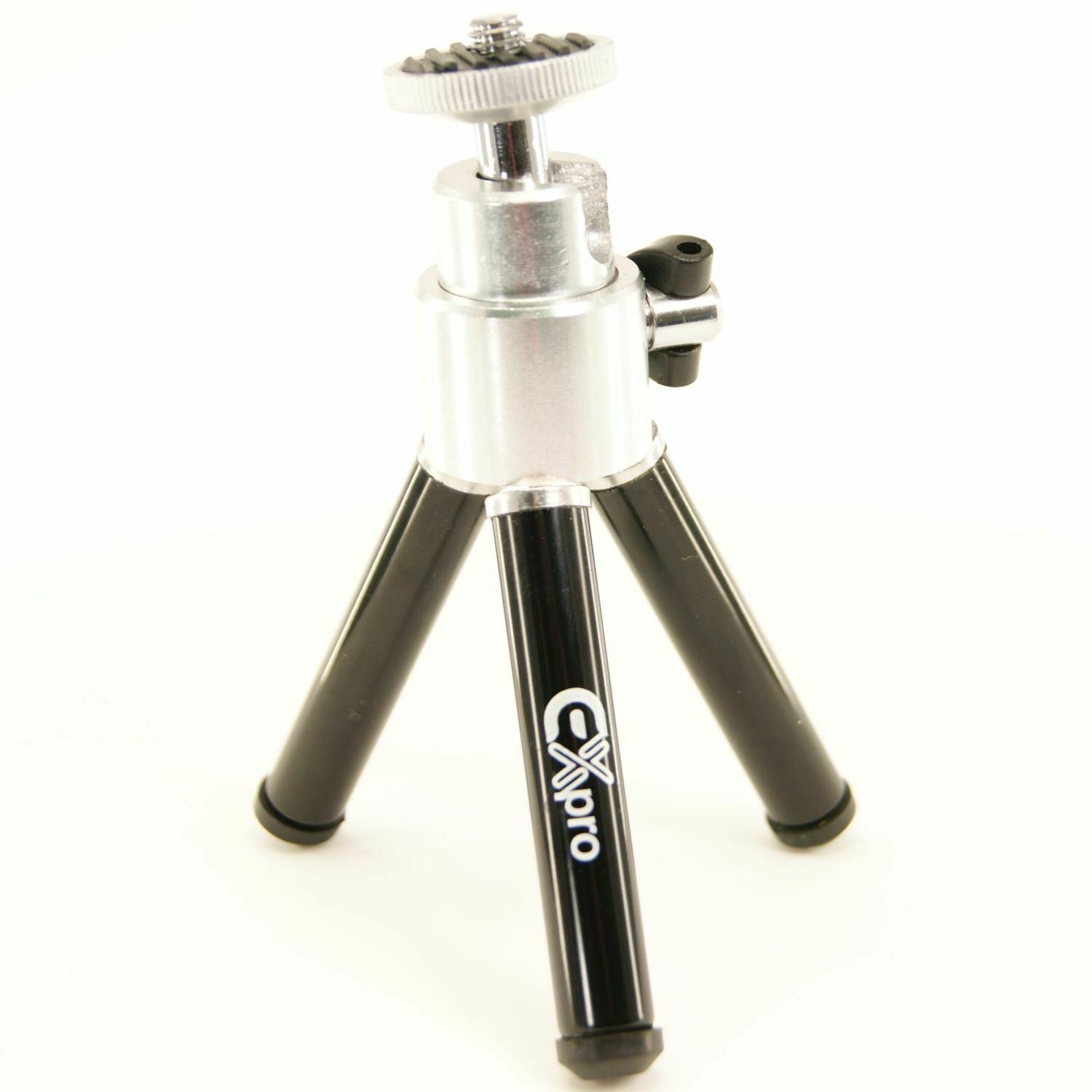 Ex-Pro Table-Top Mini Tripod, Aluminium Telescopic and compact - 3 Level - 15cm, 12.7cm & 10cm - Black & Silver
