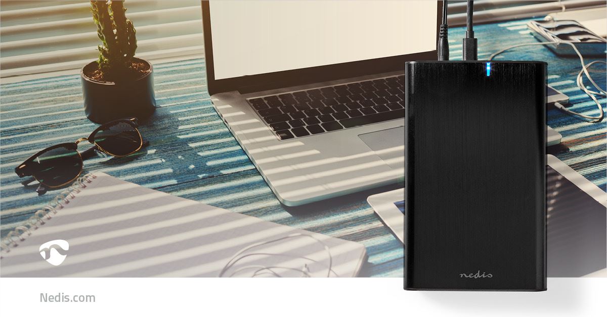 Nedis Hard Disk Enclosure | 3.5 " | USB 3.1 Gen1 | USB Type-A / USB Type-C™ | Notebook / PC | Aluminium
