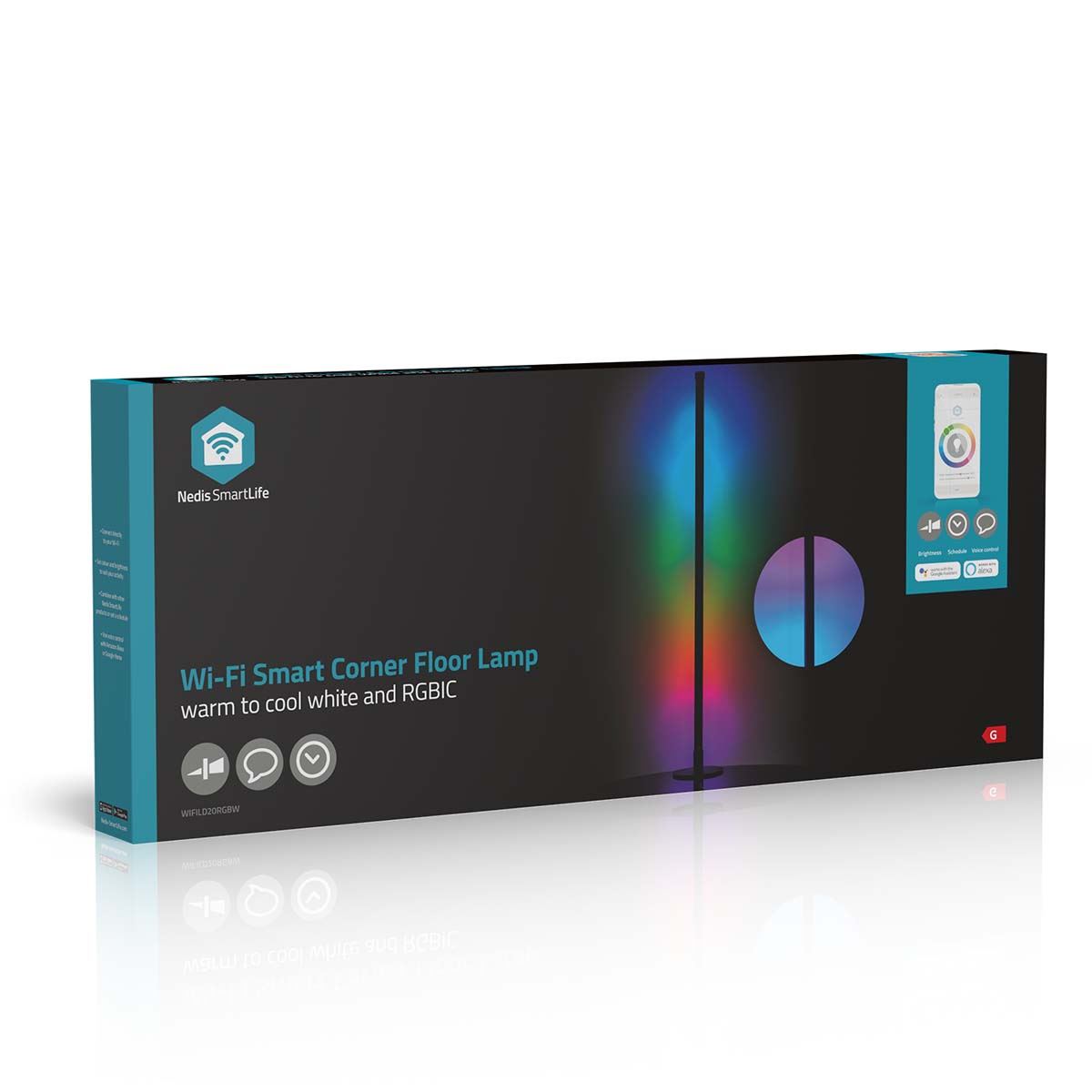 Nedis SmartLife Mood Light | Wi-Fi | Tube | 180 lm | RGBIC / Warm to Cool White | 2700 - 6500 K | 10 W | Metal / Silicone | 1 pcs