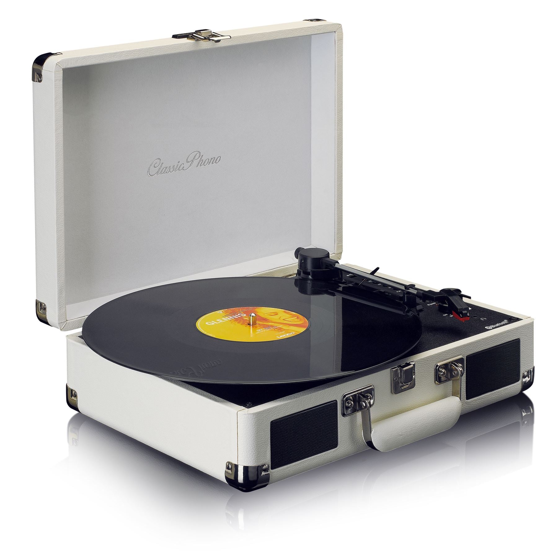 Lenco TT-115CR Retro Viynl Record Turntable with Built-in Speakers, Bluetooth, USB Play/Encode & Aux Output - Black