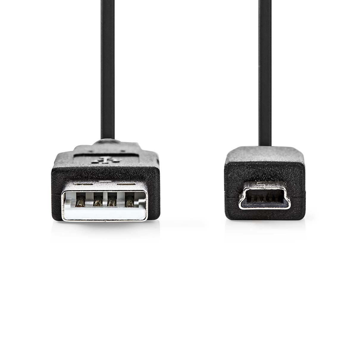 Nedis USB Cable | USB 2.0 | USB-A Male | USB Mini-B 5 pin Male | 480 Mbps | Nickel Plated | 2.00 m | Round | PVC | Black | Label