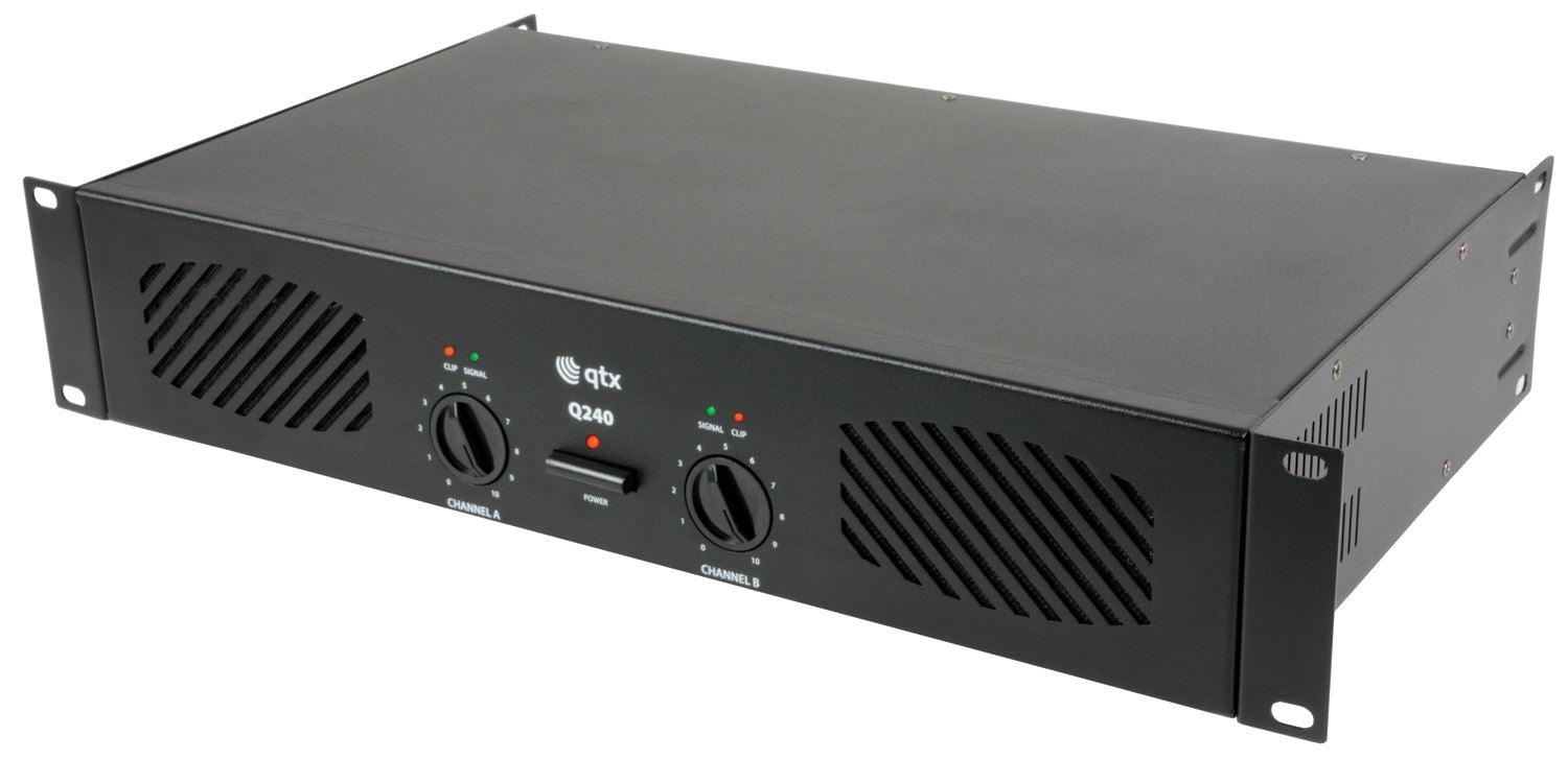 QTX Q240 Power Amplifier 2 x 120W Rack-mountable
