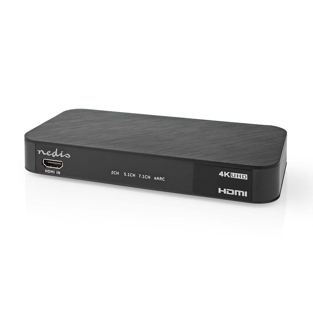 Nedis Digital Audio Converter | 2-way | Connection input: DC Power / 1x HDMI™ Input to Connection output: 1x 3.5 mm / 1x TosLink / 3x HDMI™ Output | Automatic / Push Button | Anthracite