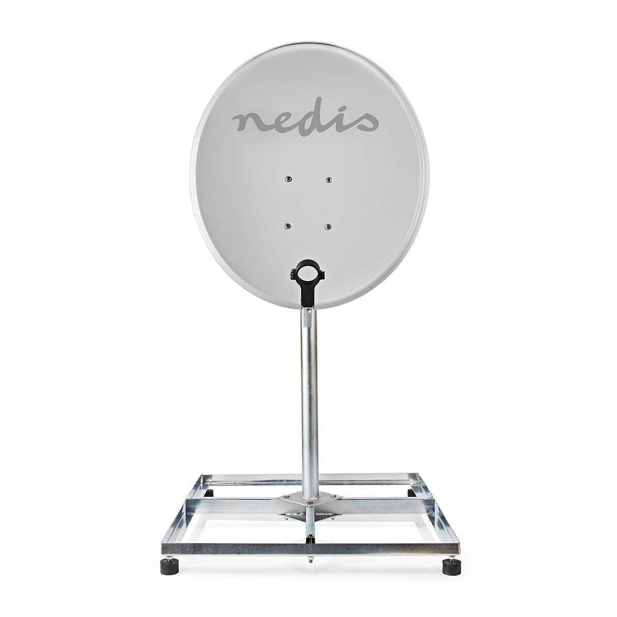 Nedis Satellite Balcony Stand | Mast length: 0.75 m | Maximum dish size: 90.0 cm | Bottom plate size: 4 x 30 x 30 cm | Steel | Silver
