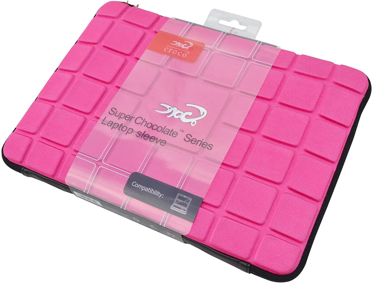 Croco 15" Inch Apple Macbook / Laptop Super Chocolate Carry Case Sleeve - Plum Pink