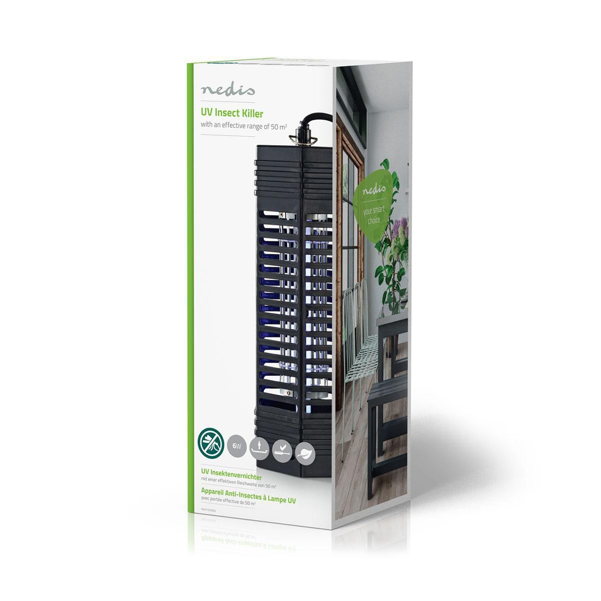 Nedis Insect Stop UV Light Trap Zapper Killer | 6 W | Effective range: 50 m² | Black