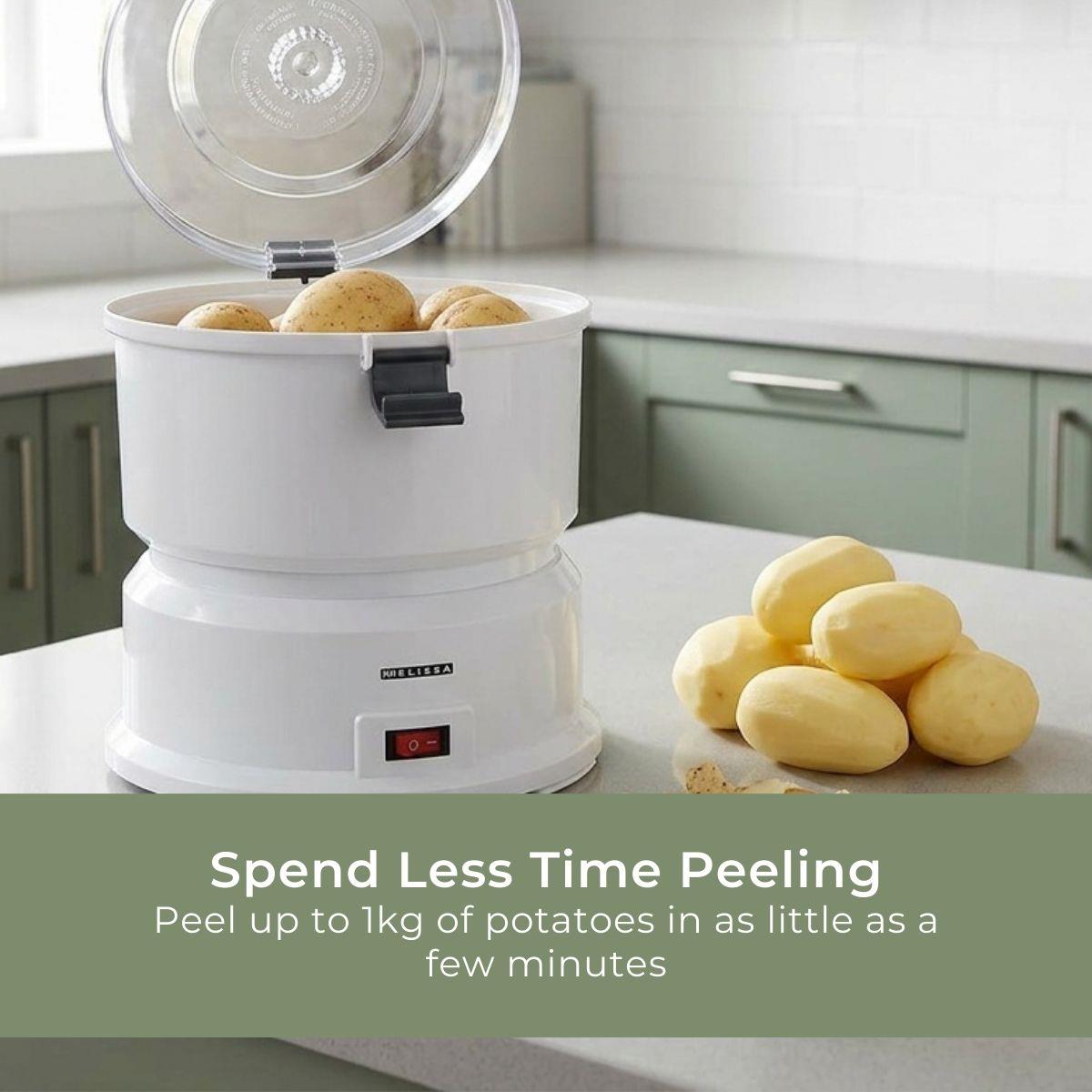 MELISSA 85W Electric Potato Peeler Machine 1KG Potato Rumbler Electric with Container for Peeling Potatoes