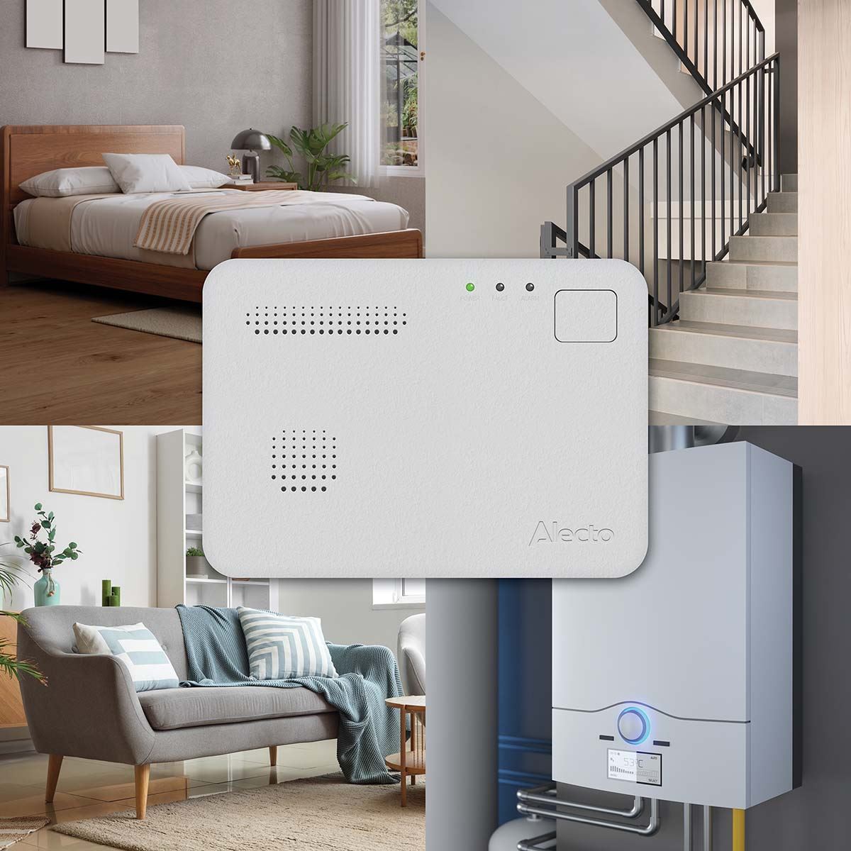 Alecto COA1910 Carbon monoxide Alarm with 10 year Sensor Runtime | LED Indication | EN50291-1:20180 | White