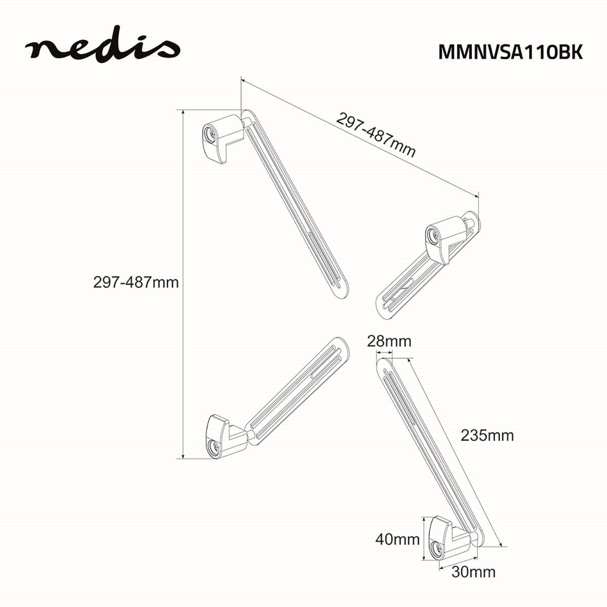 Nedis Adapter Mount Kit | 13 " | 27 " | Maximum weight: 8 kg