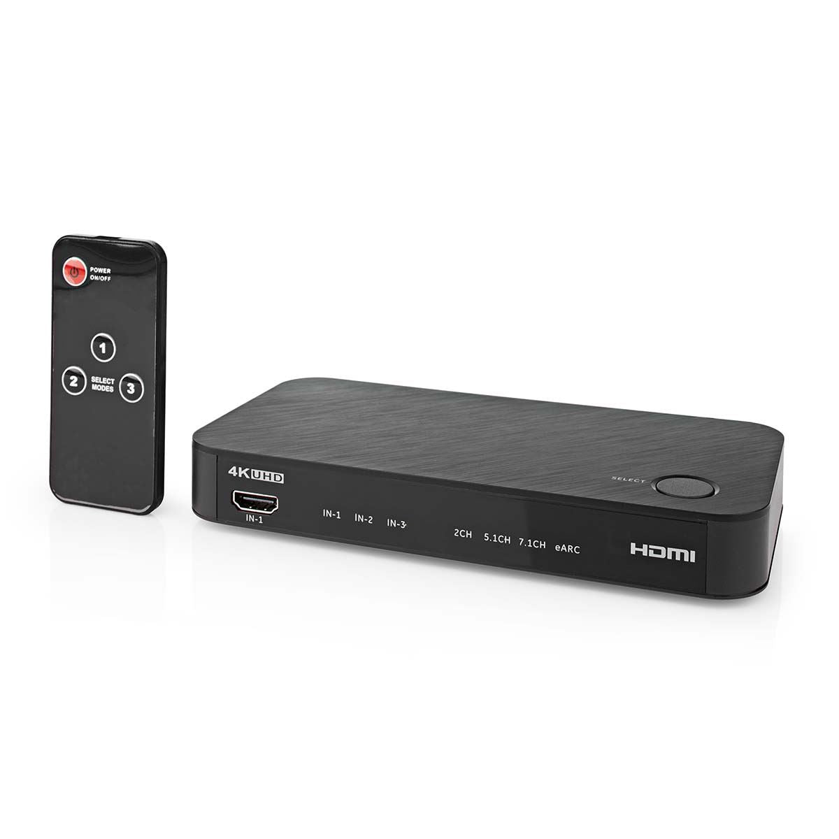 Nedis Digital Audio Converter | 2-way | Connection input: DC Power / 3x HDMI™ Input to Connection output: 1x 3.5 mm / 1x TosLink / 2x HDMI™ Output | Automatic / Push Button | Anthracite