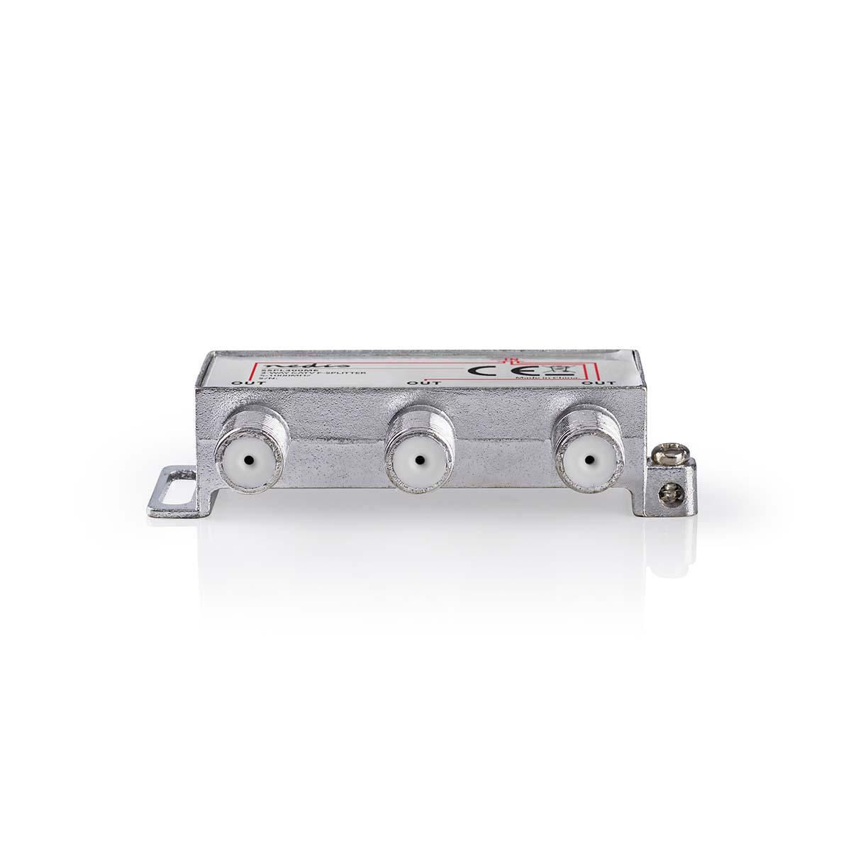 Nedis CATV Splitter | 5 - 1000 MHz | Insertion loss: 6.8 dB | Number of outputs: 3 | 75 Ohm | Zinc Alloy