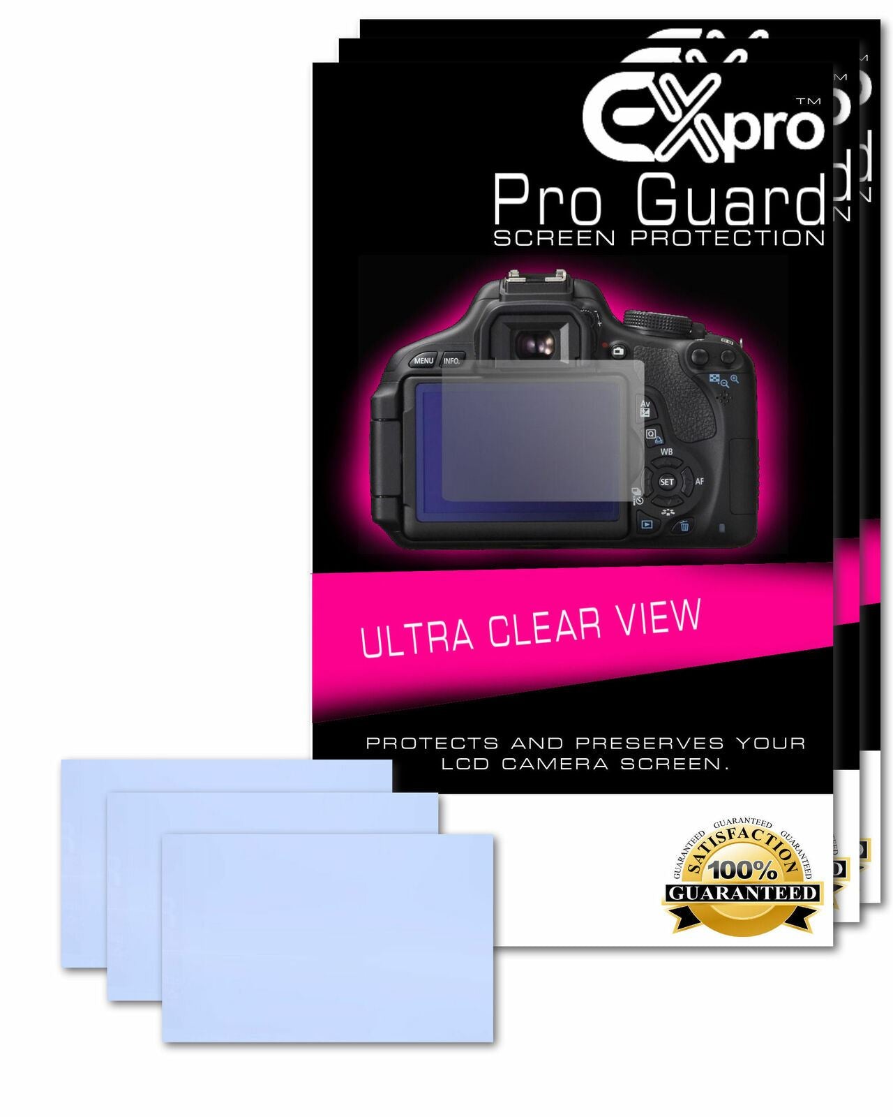 Ex-Pro 3 x Pro Guard Ultra Clear View LCD Screen Protectors for Panasonic Lumix DMC-FZ1000