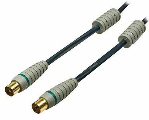 Bandridge 5m Digital TV Ariel Cable Lead Connector Male to Female - Grey
