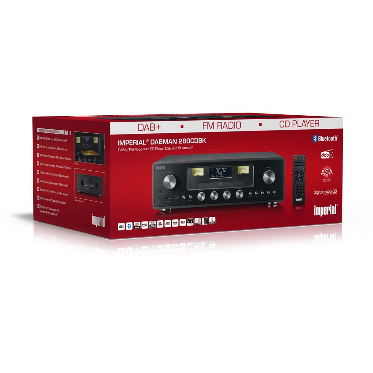 Imperial DAB+ Radio Speaker, CD Player, Bluetooth, FM, USB, ASA & DAB Digital - Black