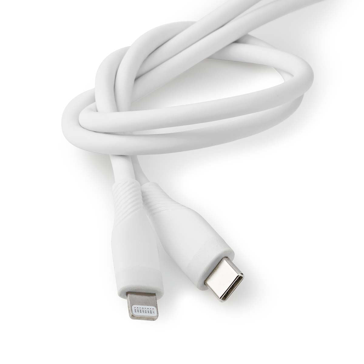 Nedis Lightning Cable | USB 2.0 | Apple Lightning 8-Pin | USB-C™ Male | 480 Mbps | Nickel Plated | 1.50 m | Round | Silicone | White | Box