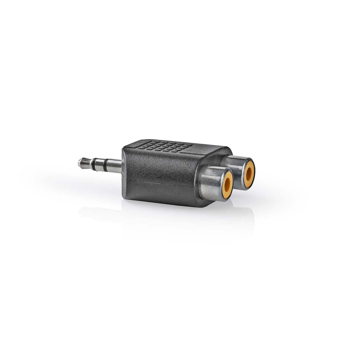 Nedis Stereo Audio Adapter | 3.5 mm Male | 2x RCA Female | Nickel Plated | Straight | ABS | Black | 1 pcs | Box