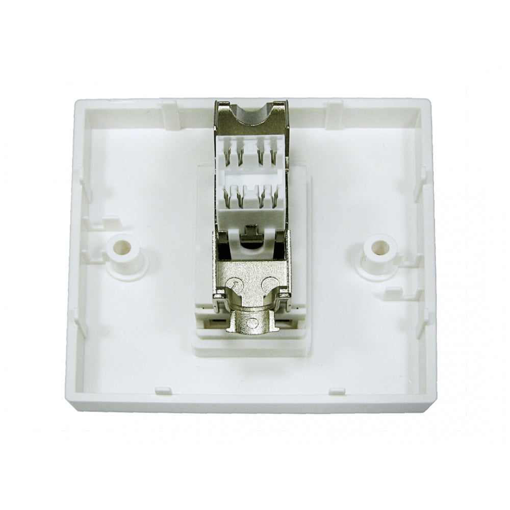 Ex-Pro 1 Port Cat6a RJ45 Shielded Face Plate Wall Socket Single Gang - Tool-less