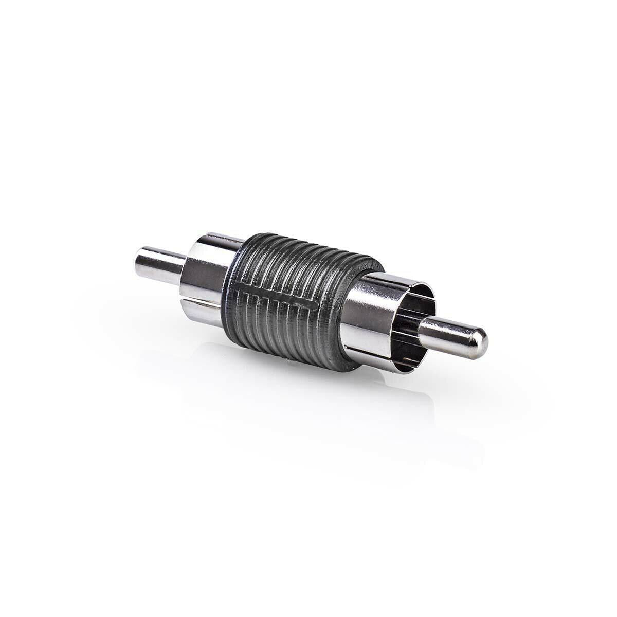 Audio Adapter Plug 1x RCA Male Plug to 1x RCA Female Socket - Black