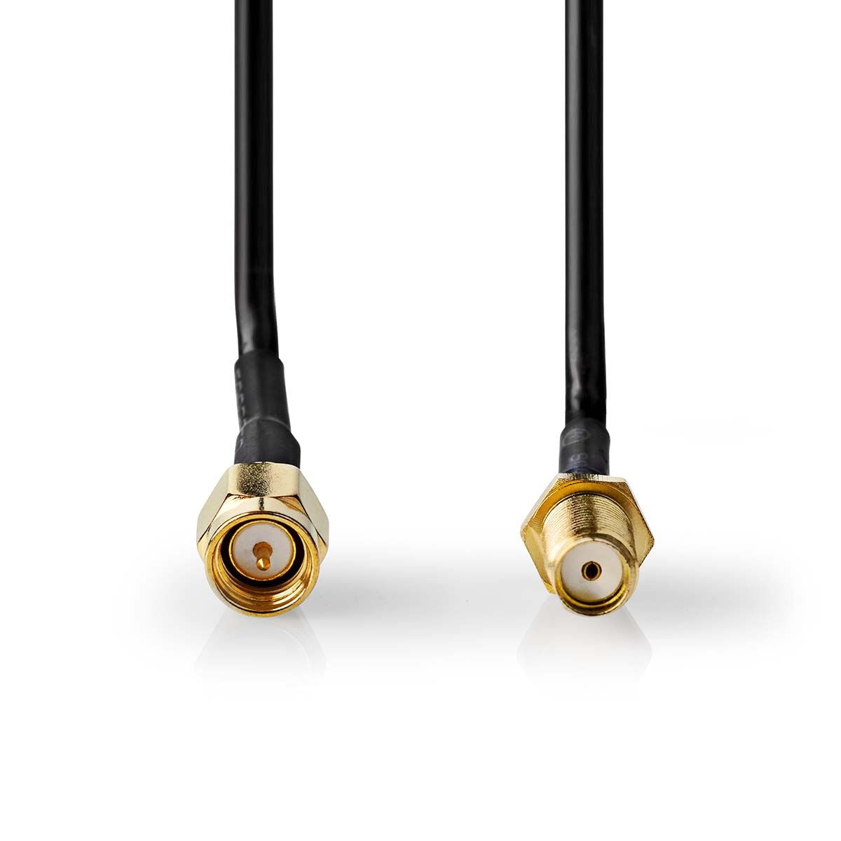 Nedis SMA Cable | SMA Male | SMA Female | Gold Plated | 50 Ohm | Single Shielded | 3.00 m | Round | PVC | Black | Box