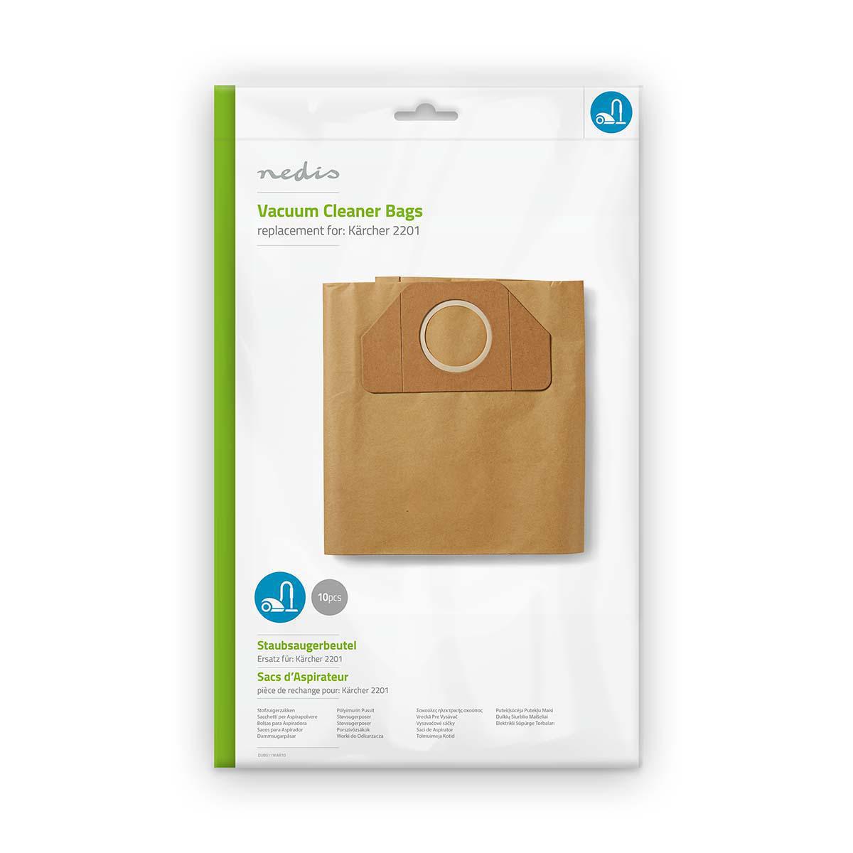 Nedis Vacuum Cleaner Bag | 10 pcs | Paper | Most sold for: Kärcher 2201 | Brown