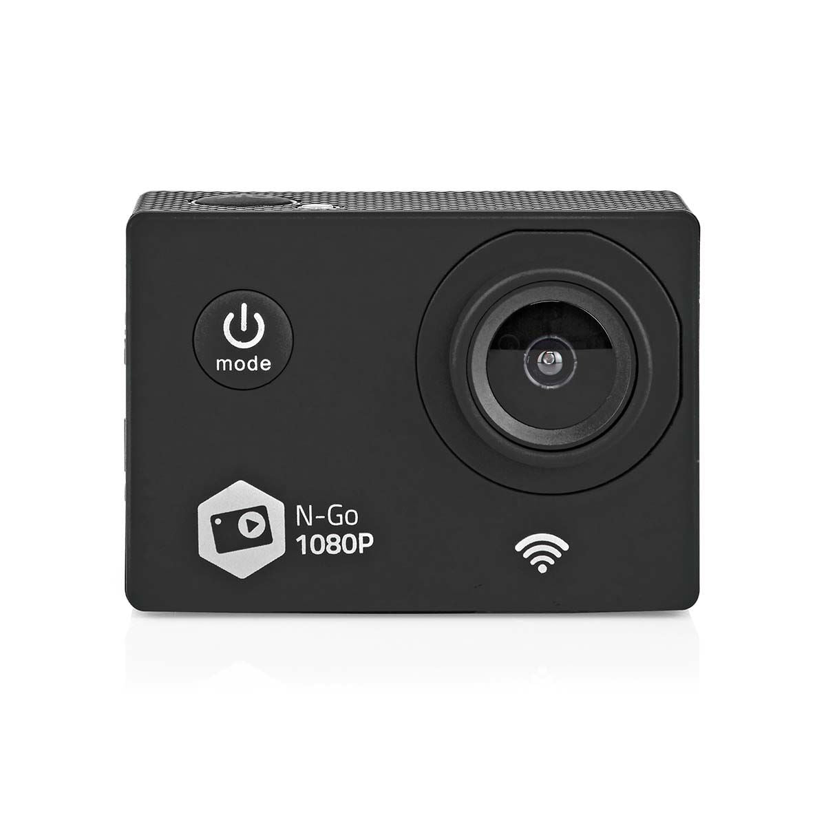 Nedis Action Cam | 1 Screen | 1080p@30fps | 12 MPixel | Waterproof up to: 30.0 m | 90 min | Wi-Fi | App available for: Android™ / IOS | Mounts included | Black