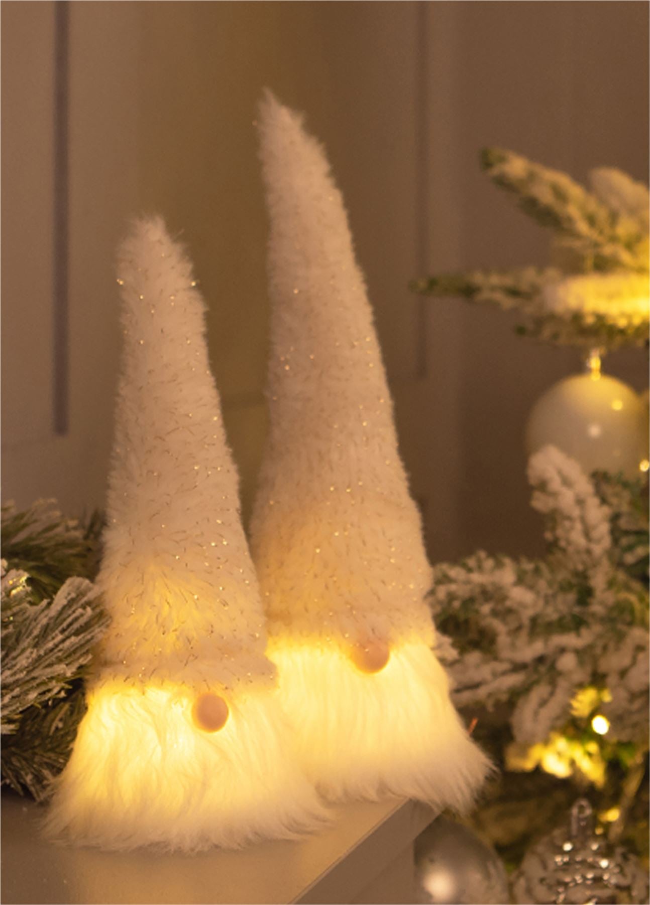 Christmas Light Up Gonk Nordic Style Xmas Decoration with LED Face - Lucas 190x80x80mm