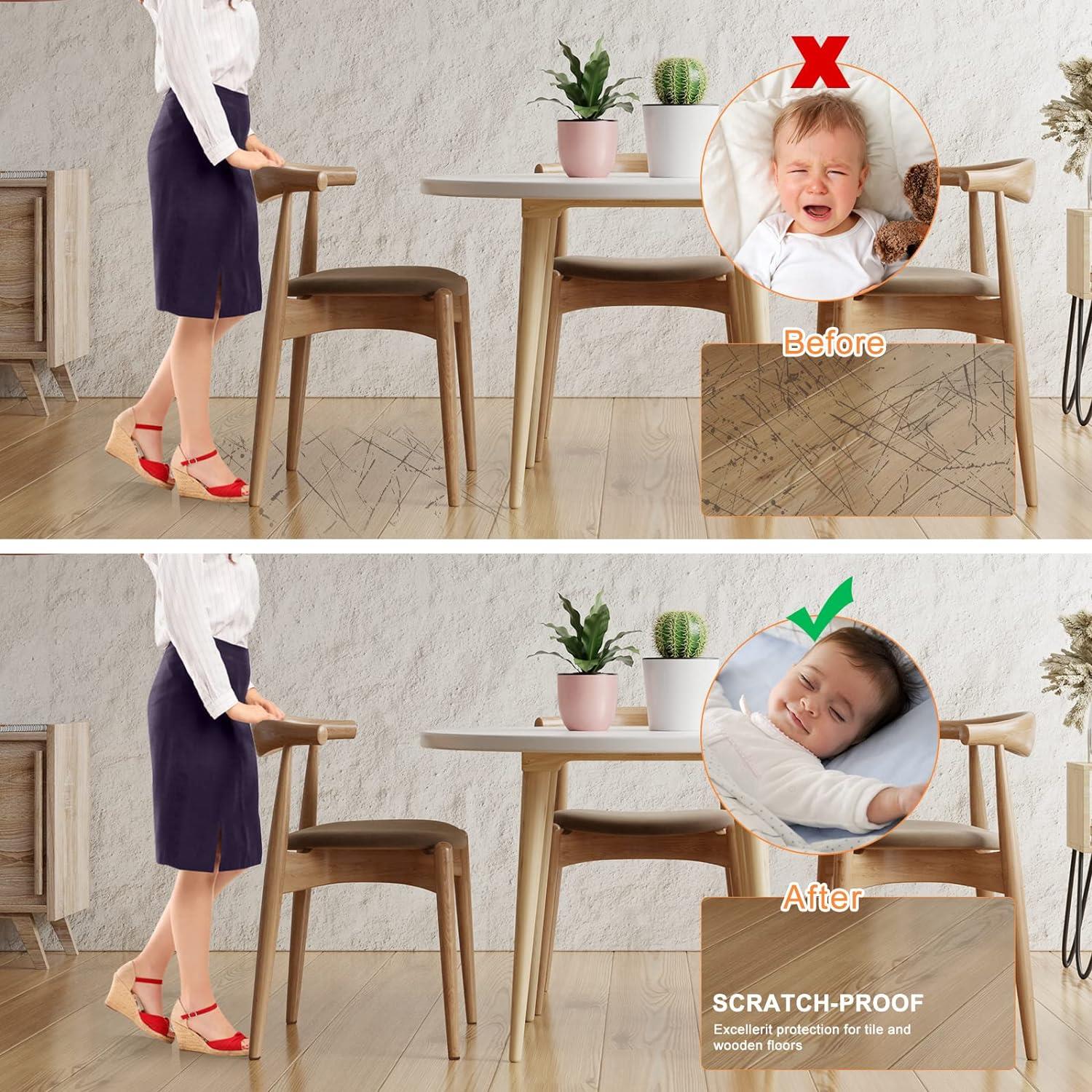 20mm 40 Pack Felt Pads Self Adhesive Grey Sticky Furniture Floor Chair Legs Protectors