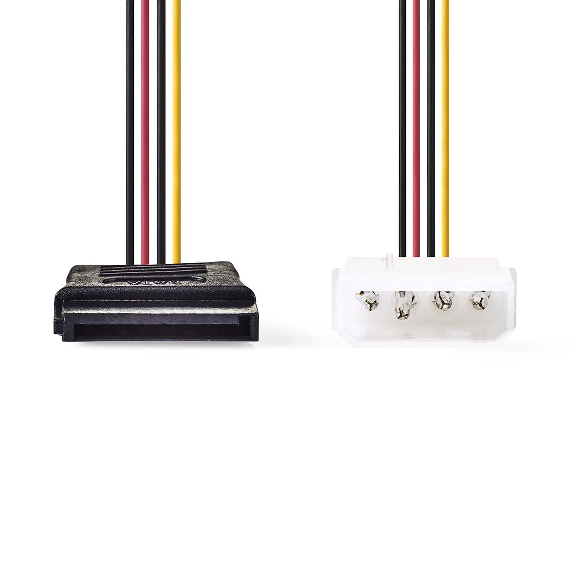 Nedis Internal Power cable | Molex Male | SATA 15-Pin Female | Gold Plated | 0.15 m | Round | PVC | Multi Colour | Box
