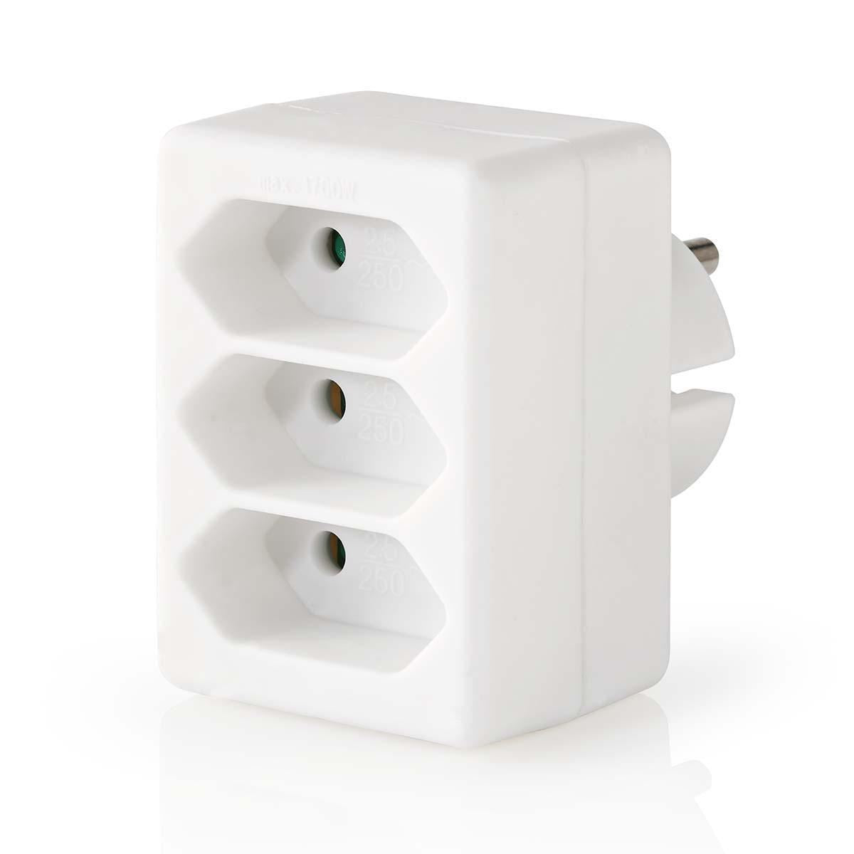 Nedis Power Socket Splitter | Type F (CEE 7/7) | 250 V AC 50 Hz | Type C (CEE 7/16) | 250 V AC 50/60 Hz | 2.5 A | 1700 W | White