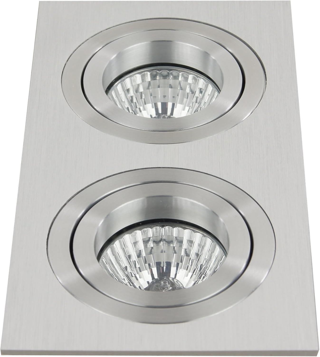 Ranex GU10 Ceiling Light Dual Directable Contemporary Downlight Spotlight Aluminium